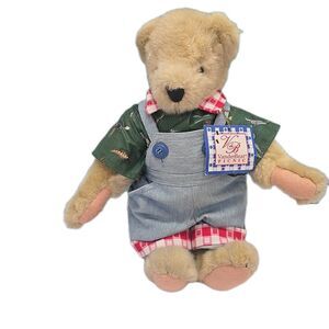 Fuzzy VanderBear Picnic Boy Fisherman with Overalls Plush with Tag